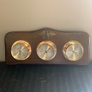 Vintage MCM SPRINGFIELD thermometer barometer humidity meter eaGle and w…